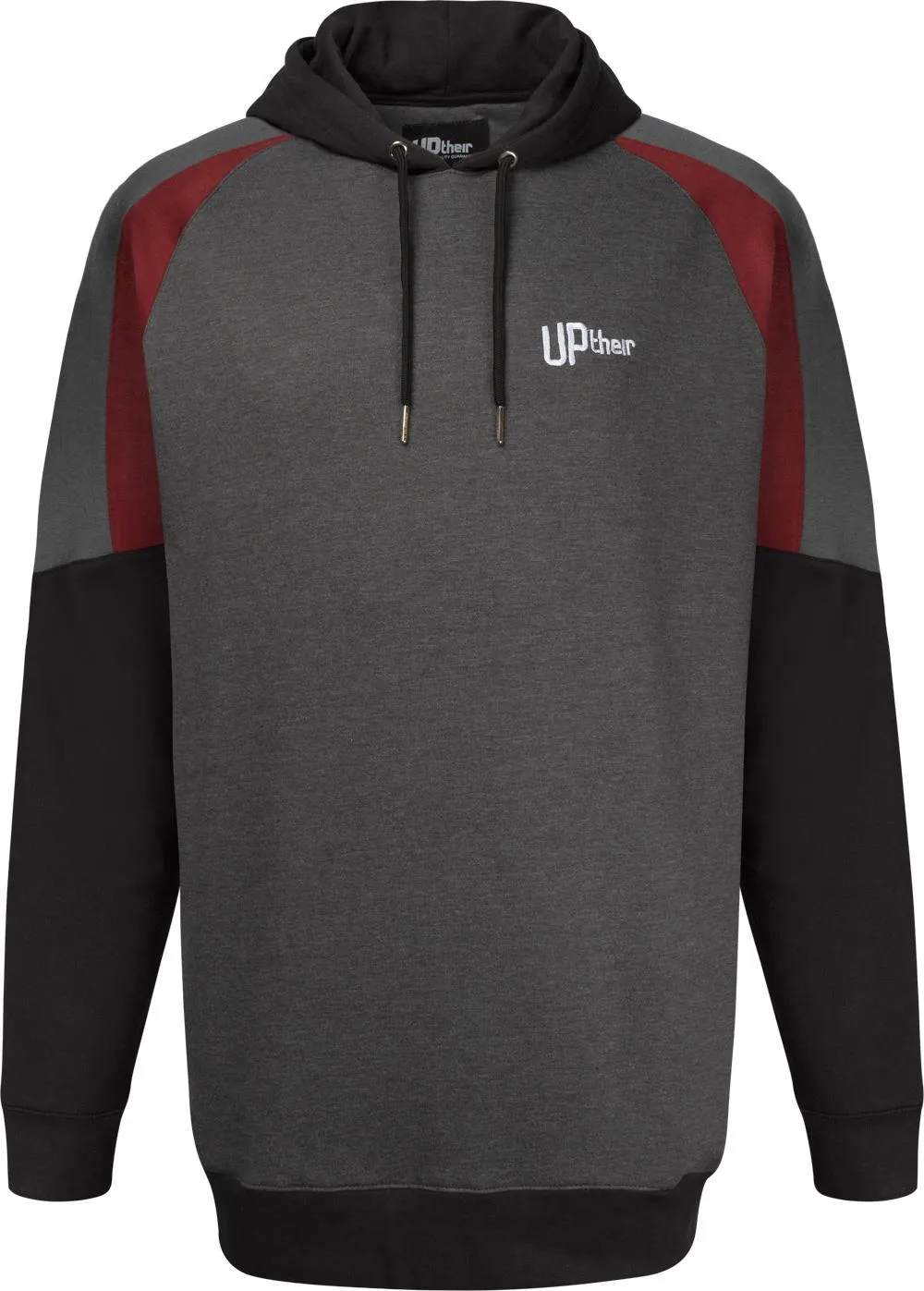 Uptheir Trooper Raglan Sleeve Hoody - Burgundy Charcoal