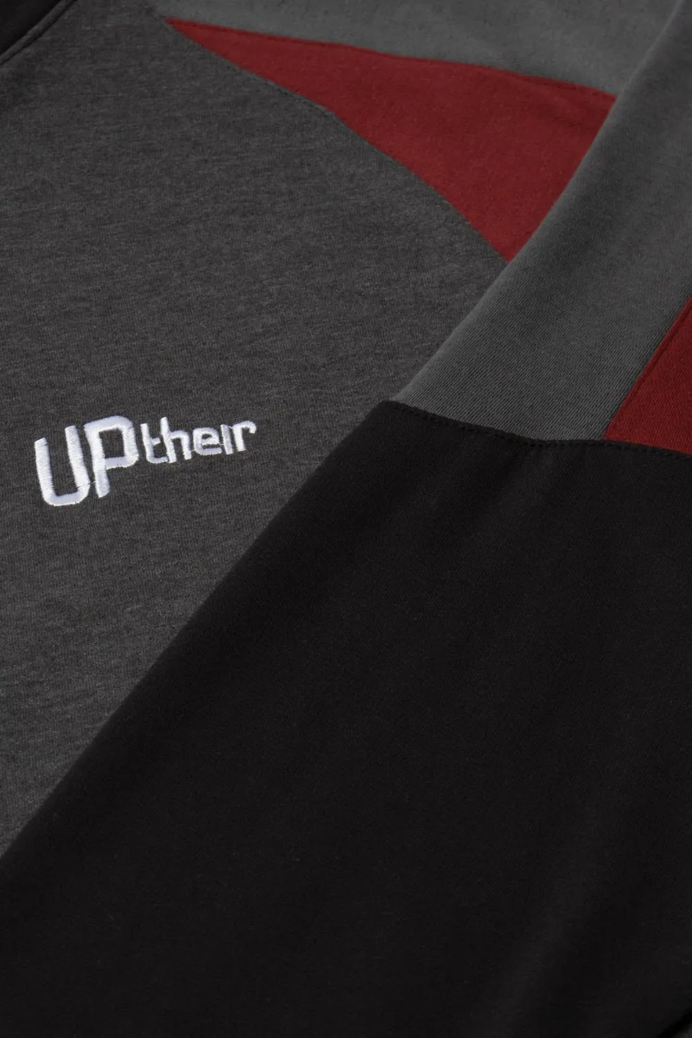 Uptheir Trooper Raglan Sleeve Hoody - Burgundy Charcoal