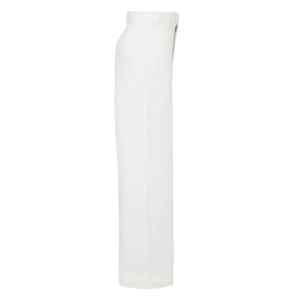 White Sailor Stretch Cotton Twill Pant