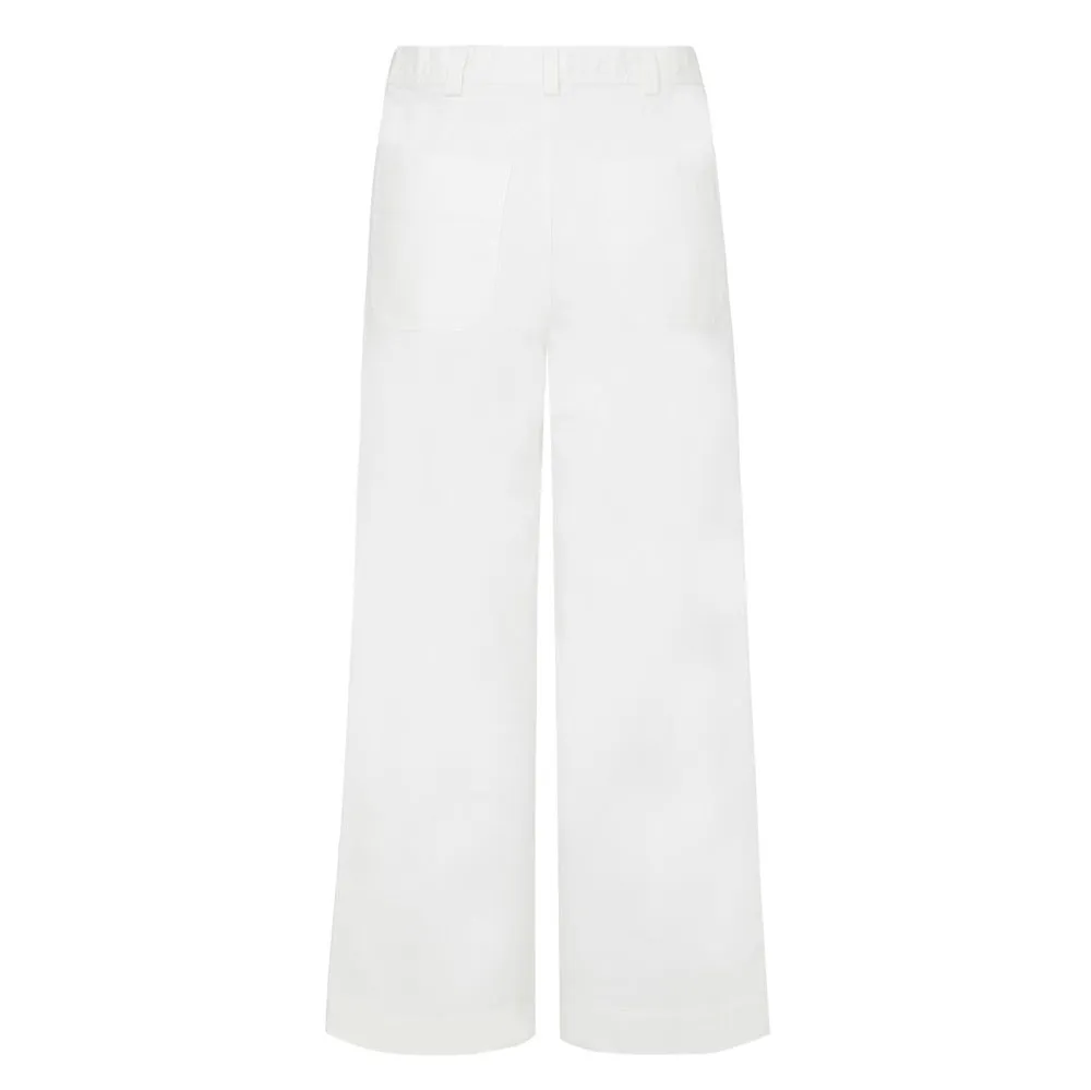 White Sailor Stretch Cotton Twill Pant