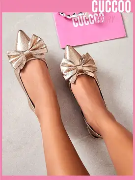 Woman Shoes Vintage Style, Flat, FashionableShoes With Large Bow Tie Decoration For Spring And Summer