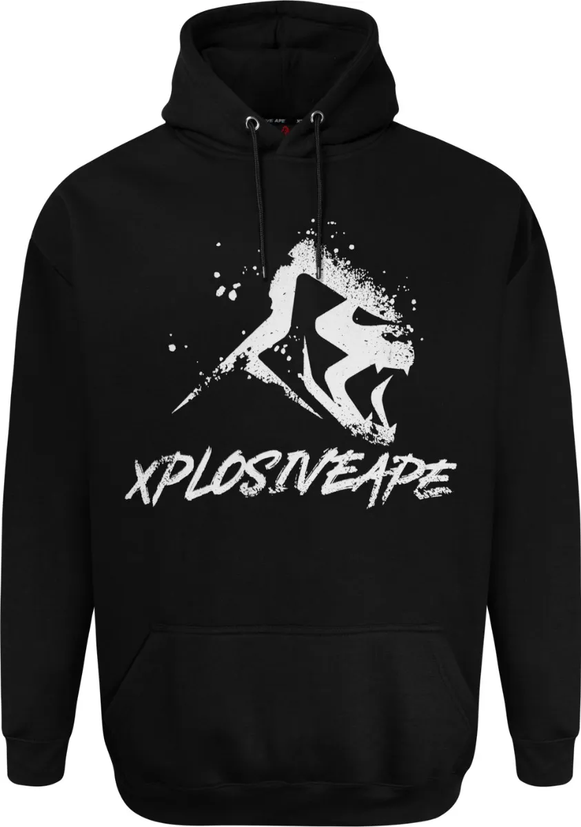 Xplosive Ape Sprayed Print Hoody - Black