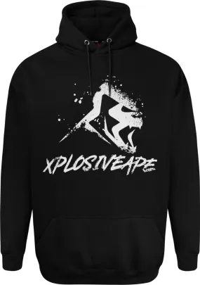 Xplosive Ape Sprayed Print Hoody - Black