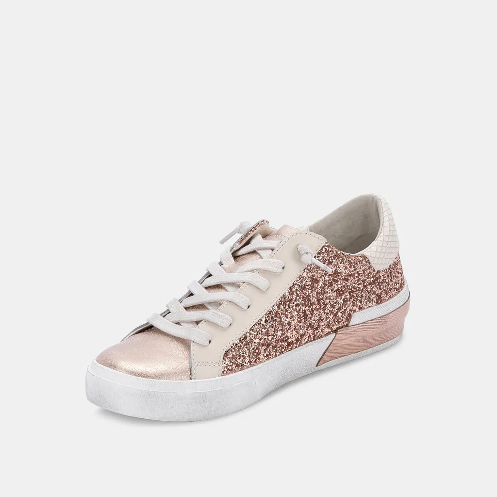 ZINA SNEAKERS ROSE GOLD GLITTER– Dolce Vita 4748321783874