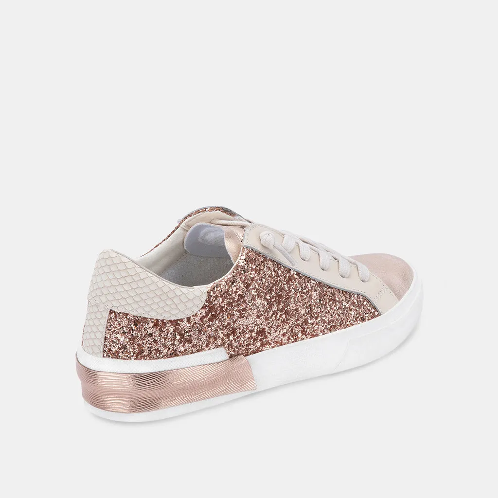 ZINA SNEAKERS ROSE GOLD GLITTER– Dolce Vita 4748321783874