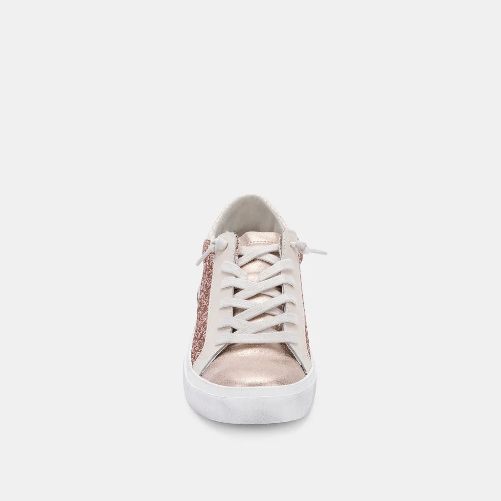 ZINA SNEAKERS ROSE GOLD GLITTER– Dolce Vita 4748321783874