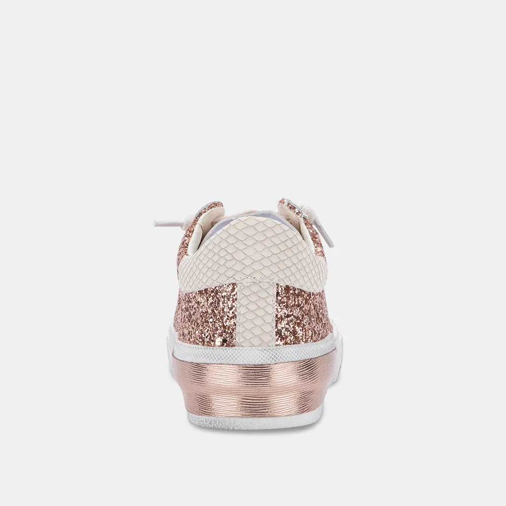 ZINA SNEAKERS ROSE GOLD GLITTER– Dolce Vita 4748321783874